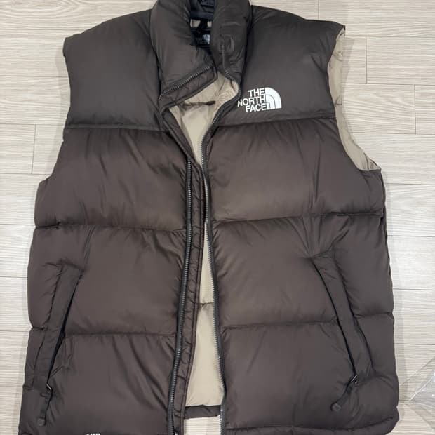 노스페이스 눕시 패딩베스트 브라운 XL