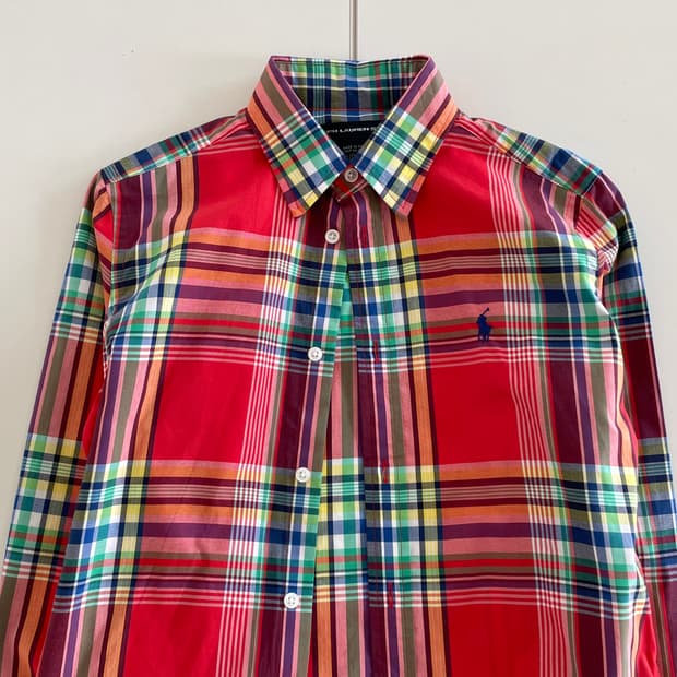 폴로 랄프로렌 레드 체크 셔츠