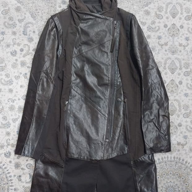 이태리 배색 양가죽  롱코트 55