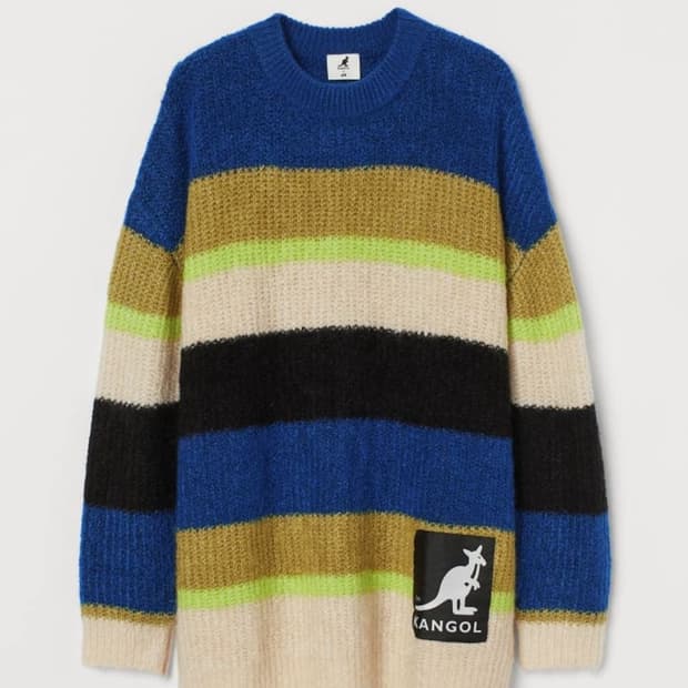 캉골 H&M 에이치엔앰 콜라보 스트라이프 오버핏 니트 스웨터 긴팔티