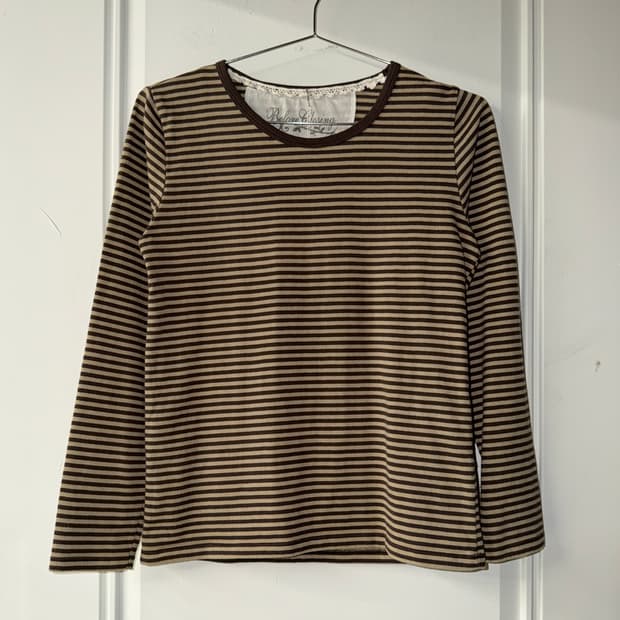 일본빈티지 브라운 스트라이프 롱슬리브