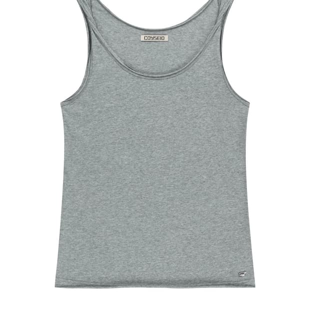 TWISTED SLEEVELESS MELANGE GREY