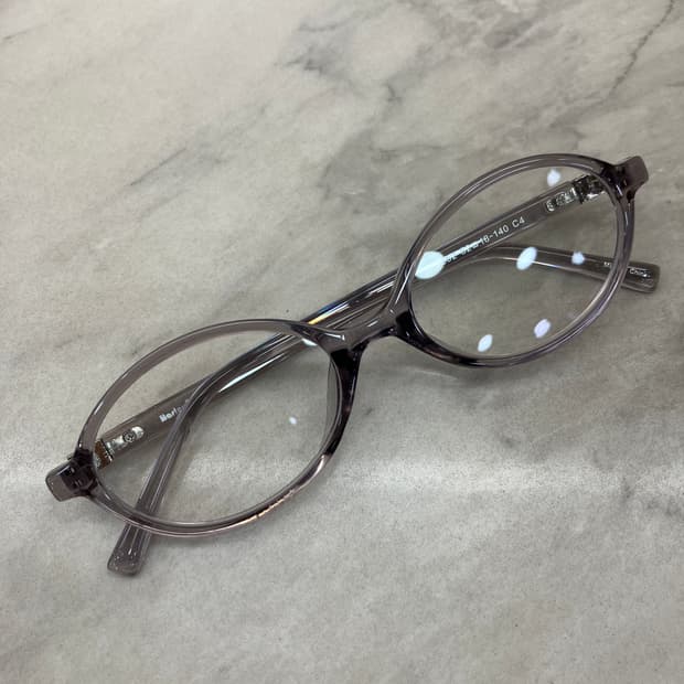 B56 HL 그레이실버 오벌 슬림 뿔테 안경7652