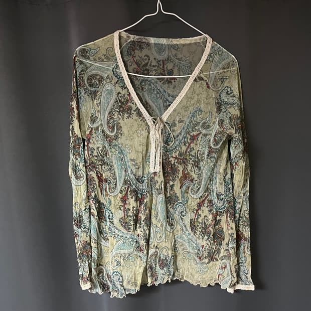 빈티지 보헤미안 블라우스