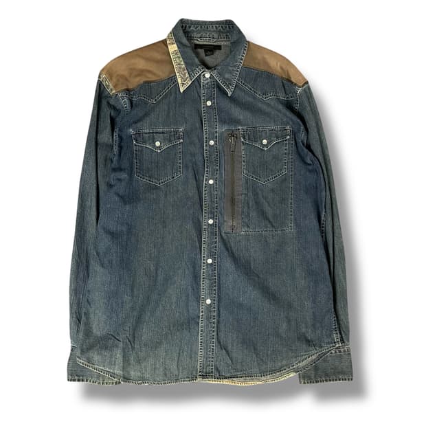 익스프레스 웨스턴 원포켓 코튼 데님 셔츠 XL