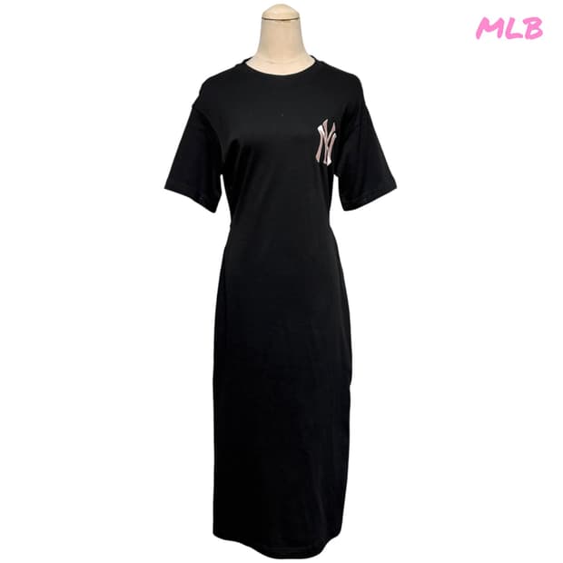 4054 MLB 블랙 뉴에라 셔링 반팔원피스