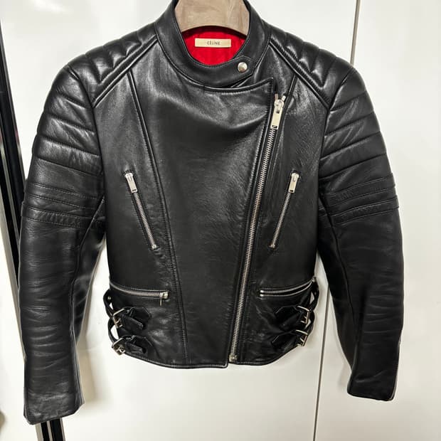 셀린느 피비파일로 레더 바이커자켓