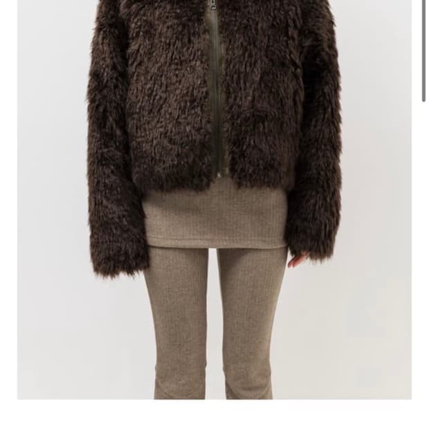 세릭 HAIRY DUFFLE FUR JACKET (KHAKI