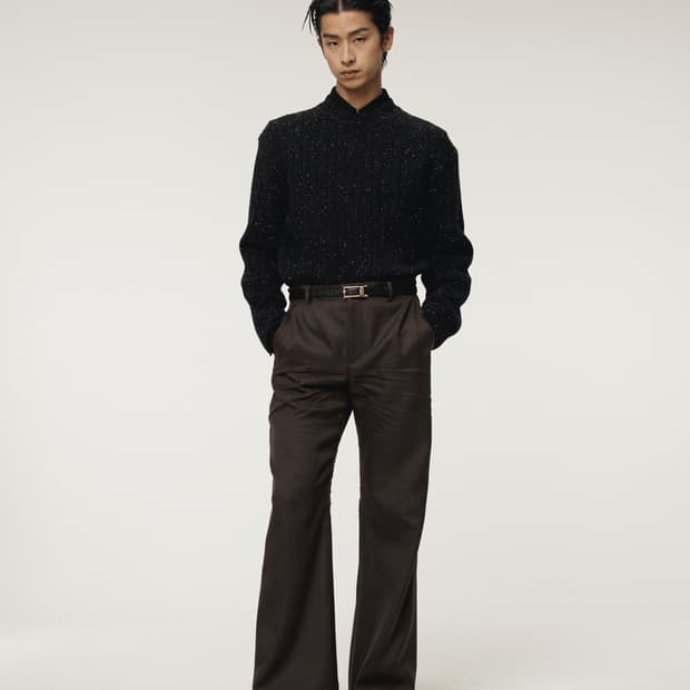 렉토 25FW 크리즈 디테일 플레어 팬츠 슬랙스 빈티지 브라운