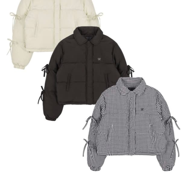 팬시클럽 리본 숏패딩