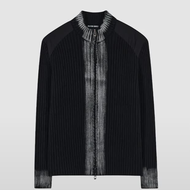 메종미네드 블랙 니트 집업 가디건 (m)