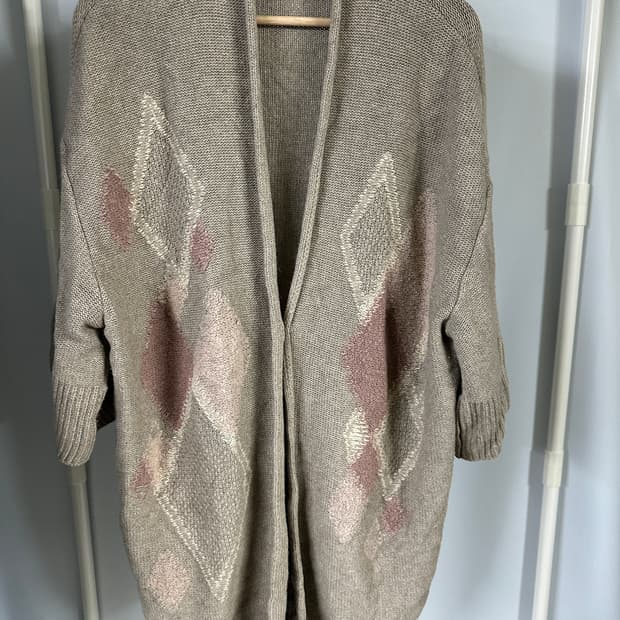 에스카다 아가일패턴 롱 가디건