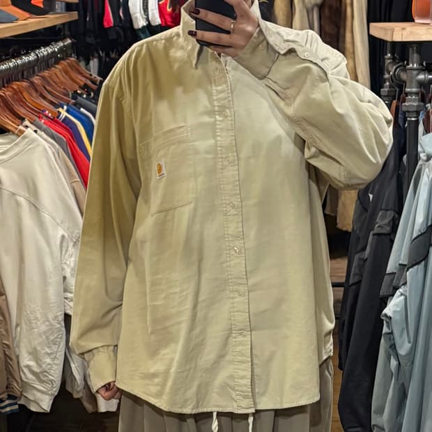 [HI] Carhartt 칼하트 코듀로이 긴팔셔츠 라이트베이지