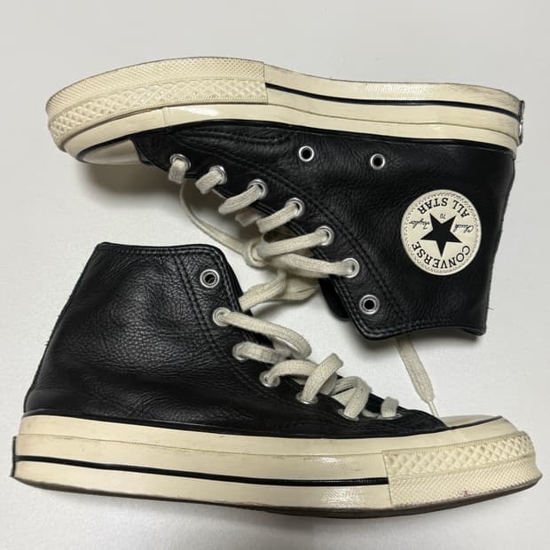 컨버스 척 70 하이 시즈널 레더 블랙 240