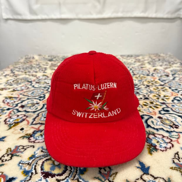 빈티지 코듀로이 자수캡