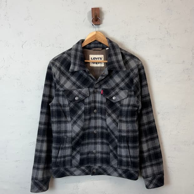 리바이스 플란넬 울 체크 트러커 자켓