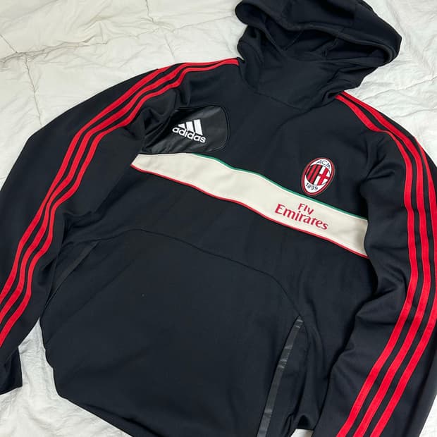 아디다스 AC 밀란 기능성 하이넥 후드 라지