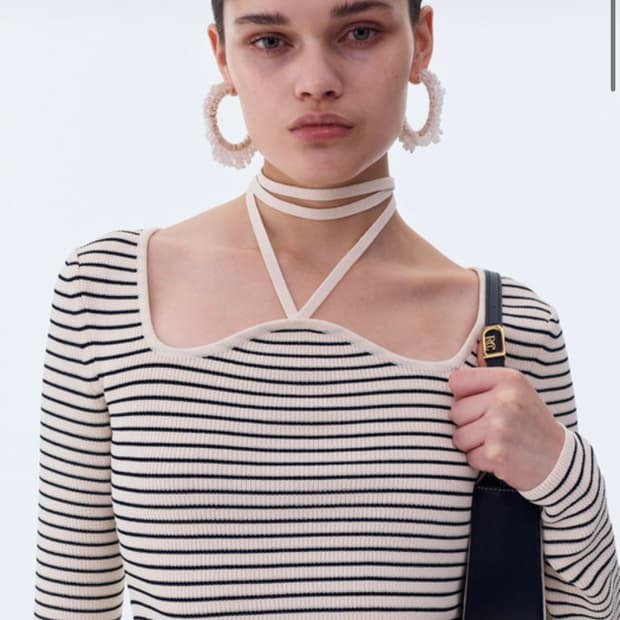 렉토 시그니처 모나코 스트라이프 니트 아이보리 M