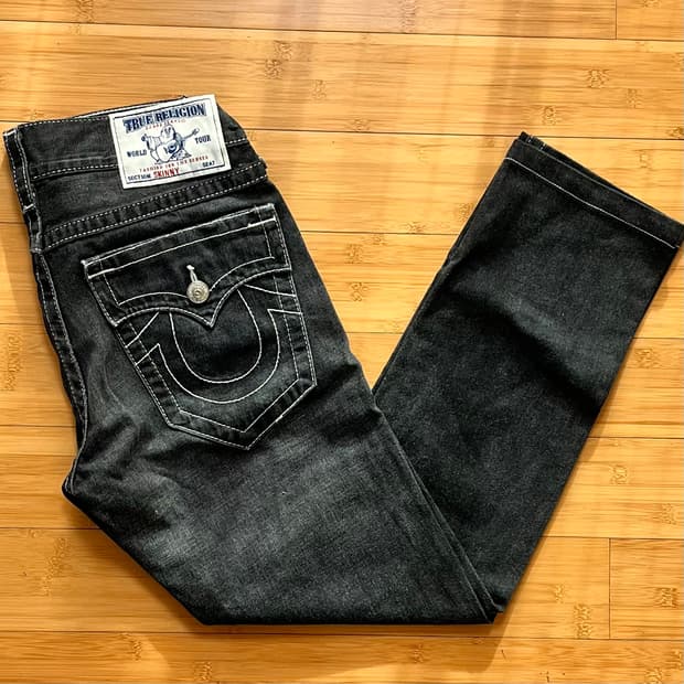 트루 릴리전 SKINNY 블랙진 SEAT