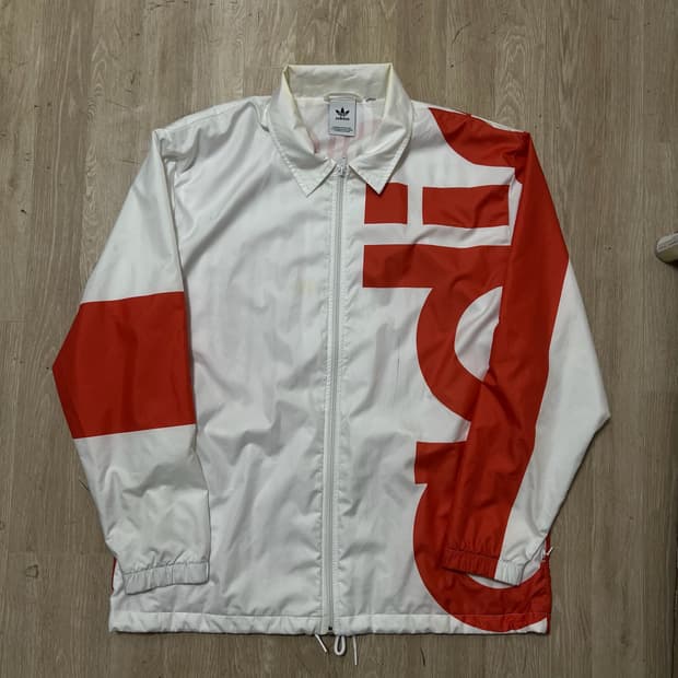 아디다스 빅로고 오렌지 바람막이 코치자켓 3XL 