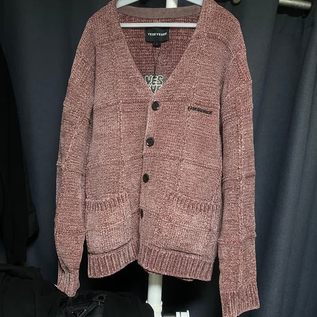 예스아이씨 니트 가디건 Grape L