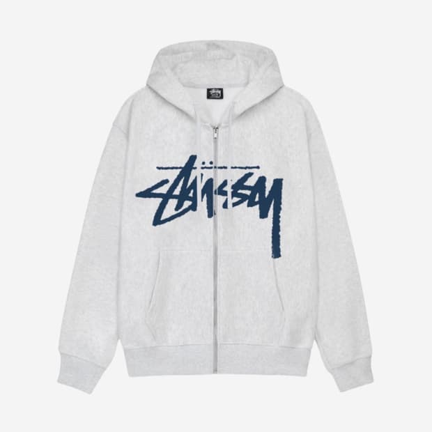 스투시 스탁 후드집업 애쉬 헤더