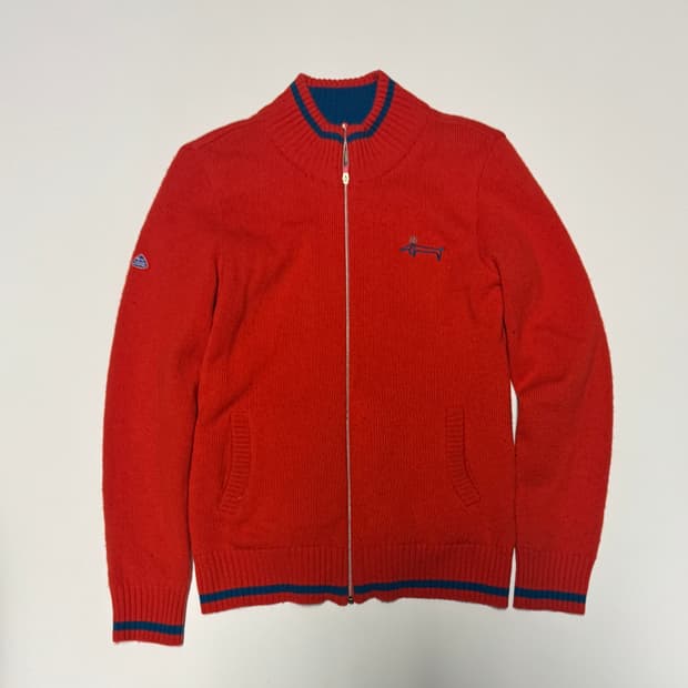 여성 루이까스텔 오렌지 방풍 니트 집업 S