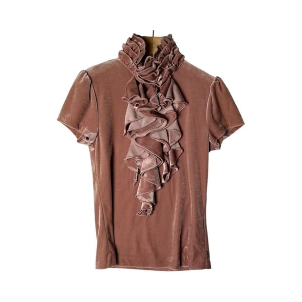 [JPN] 빈티지 러플드 벨벳 탑