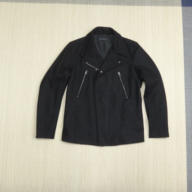 (S) 띠어리 모직 라이더 자켓 하프코트 남성용