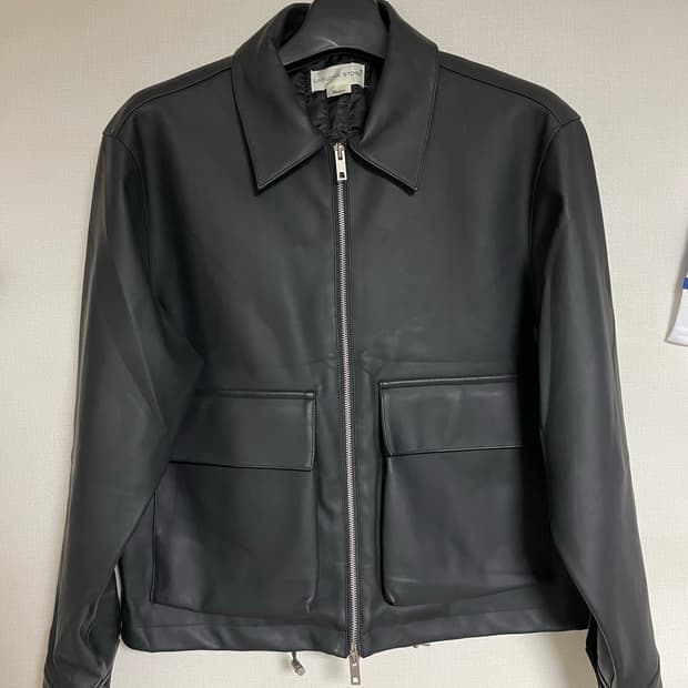 라퍼지스토어 버핑 레더 미니멀 포켓 블루종 M