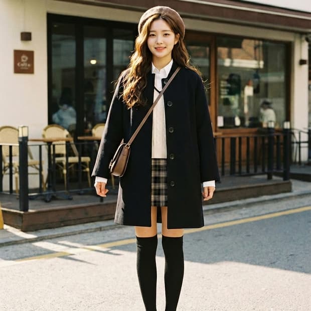 COS 코스 울 캐시미어 블렌드 봄버 넥 코트