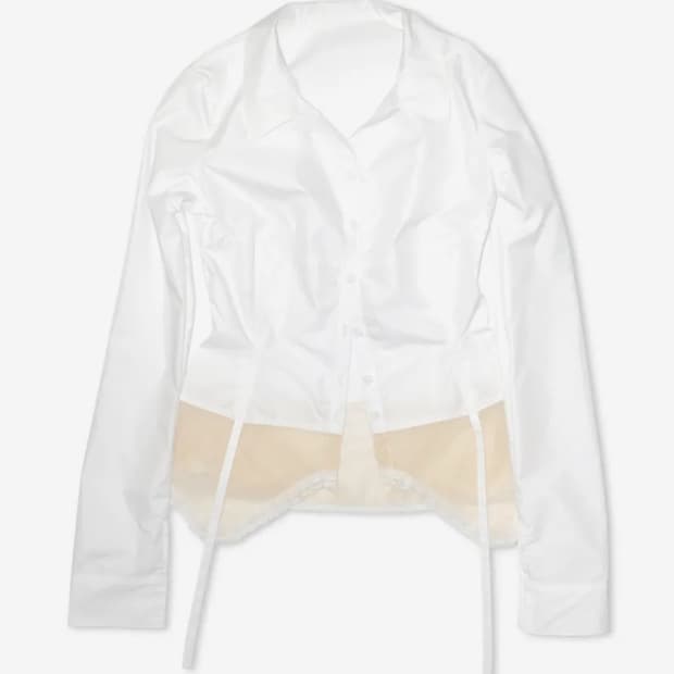 태 주문제작 레이스 가터셔츠 스몰 화이트컬러 