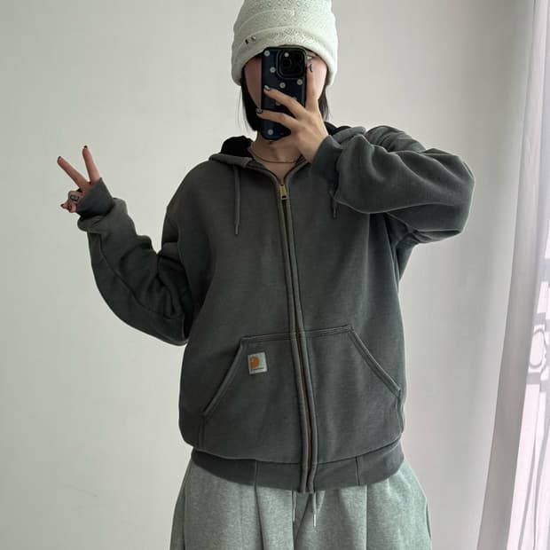 칼하트 차콜 후드집업