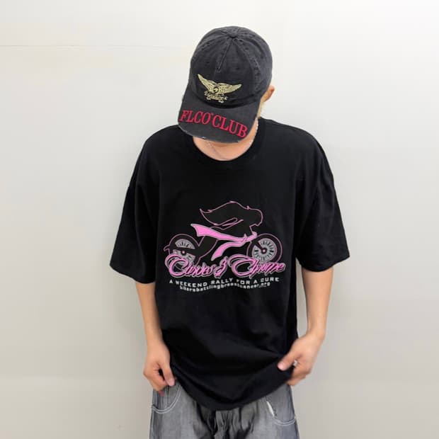 할리데이비슨 바이커 프린팅 반팔 블랙