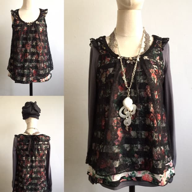 axes femme flower striped sleeveless 🕸️