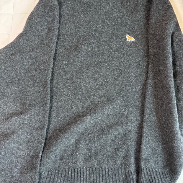 메종키츠네 그레이 폭스 패치 니트 XXL