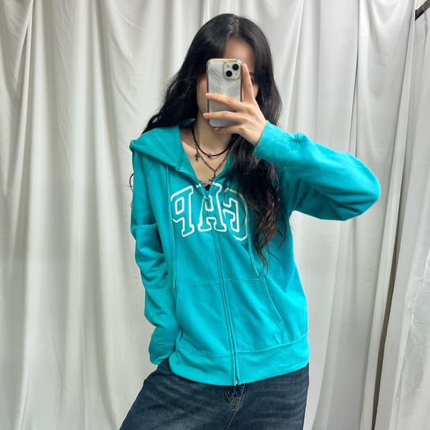 Gap mint hood zip-up