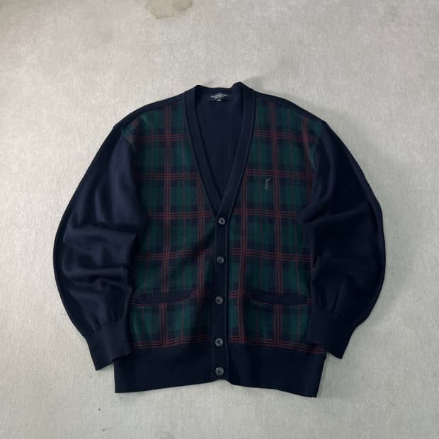 100 입생로랑 93s 아카이브 체크 가디건