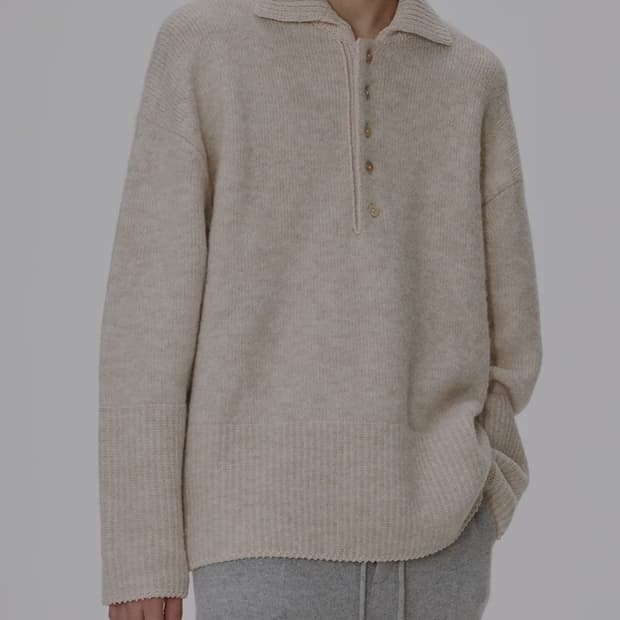 우마뭉 모헤어 셔닐 칼라 풀오버 니트 M _공용, 남성