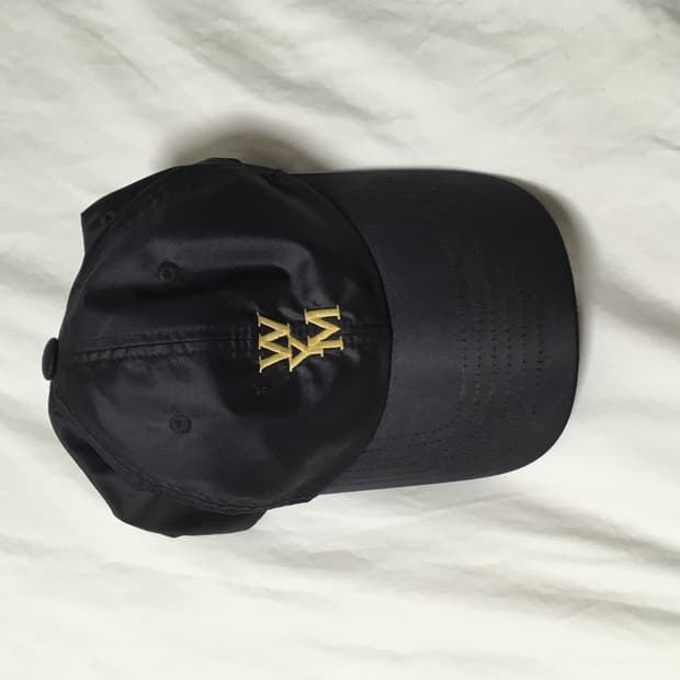 우영미 옐로우 로고 나일론 볼캡 네이비 - 22SS