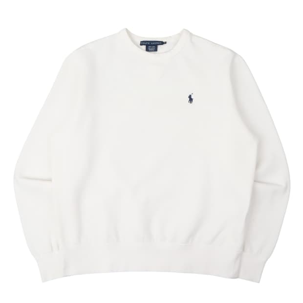 폴로 랄프로렌 화이트 크루넥 베이직 스웻셔츠