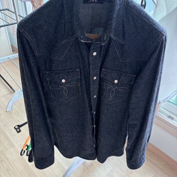 RRL 더블알엘 슬림핏 데님 웨스턴 셔츠 L