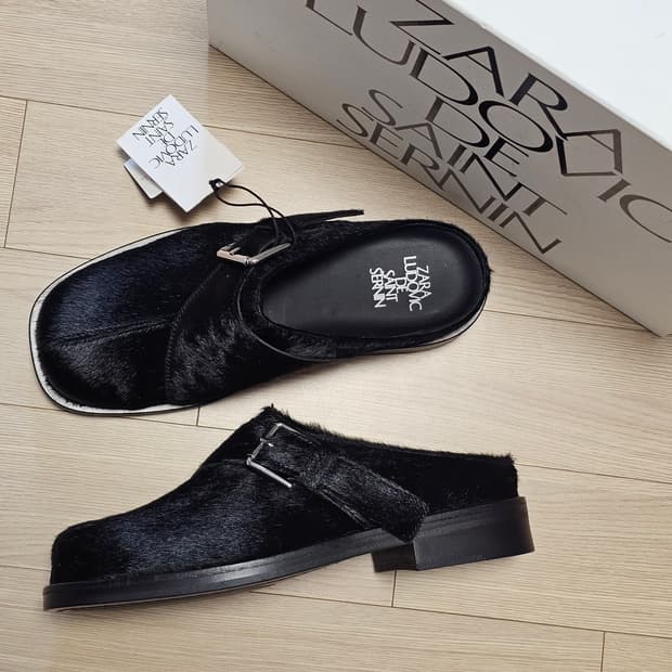 260 새제품) 자라 X 루도빅 드 생 세르냉 퍼 클로그 구두 로퍼 뮬