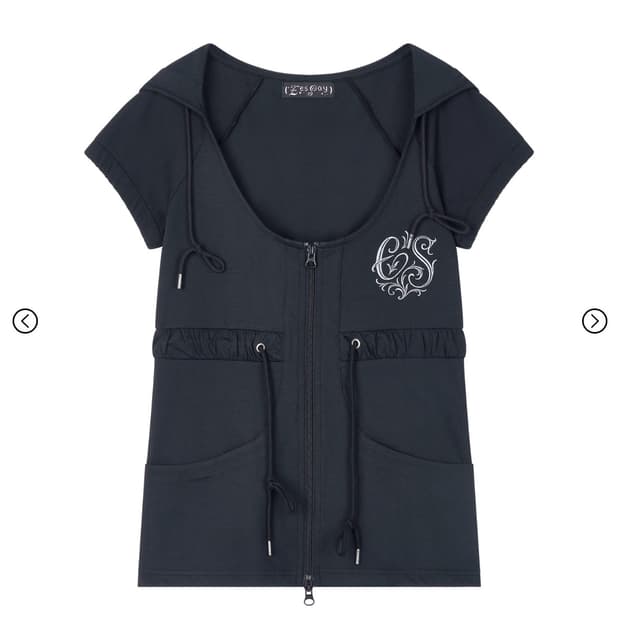 eessay 에쎄이 BEL ZIP-UP HOODIE - BLACK