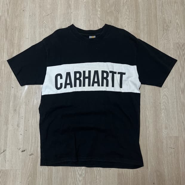 칼하트 빅로고 배색 반팔 티셔츠 [블랙] L/100