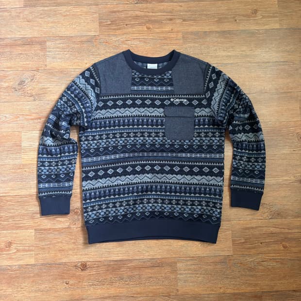 컬럼비아 XL 플리스 티셔츠 새제품급 밀리터리 포켓 아웃도어