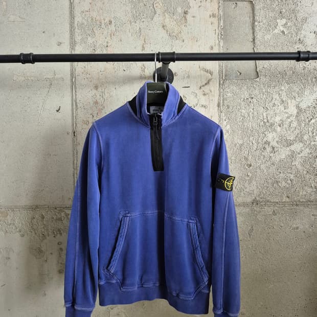 스톤아일랜드 블루 하프집업 맨투맨