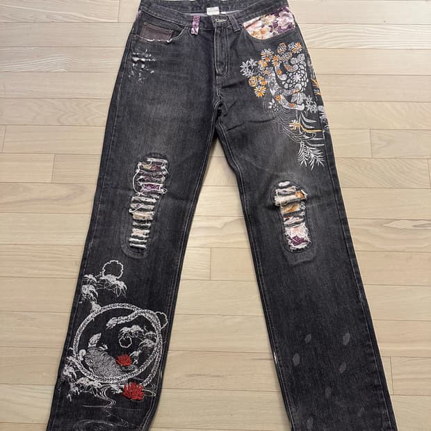 GUMU 오리엔탈 자수 데님