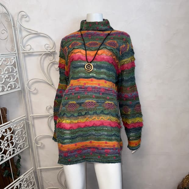 Bohemian hippie alpaca mohair knit ops