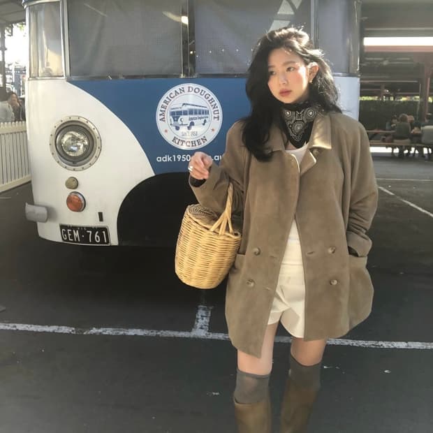 파르벵 볼륨 더블 레더 자켓 토프색상